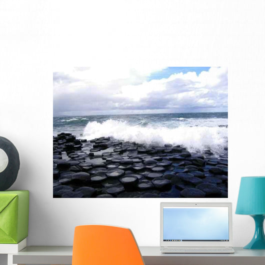 Wave Breaking Over Giant's Causeway 1 Wall Decal
