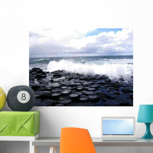 Wave Breaking Over Giant's Causeway 1 Wall Decal