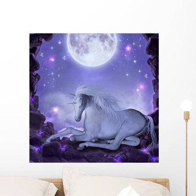 Last Unicorn Wall Mural shown on a wall