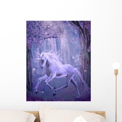 Last Unicorn Wall Mural shown on a wall