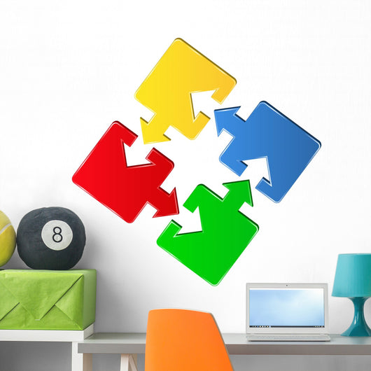 Vector puzzle pieces with arrows Wall Decal