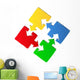 Vector puzzle pieces with arrows Wall Decal