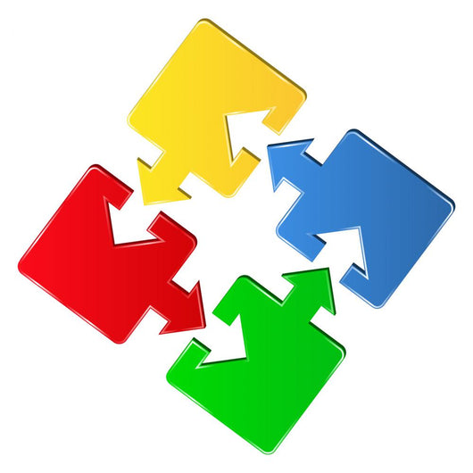 Vector puzzle pieces with arrows Wall Decal