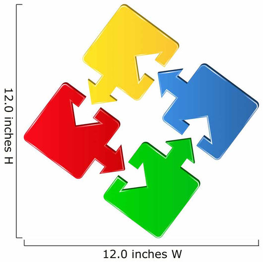 Vector puzzle pieces with arrows Wall Decal