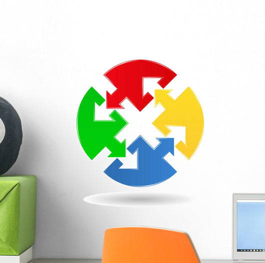 Vector puzzle circle with arrows Wall Decal