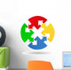 Vector puzzle circle with arrows Wall Decal