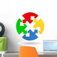 Vector puzzle circle with arrows Wall Decal