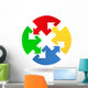 Vector puzzle circle with arrows Wall Decal