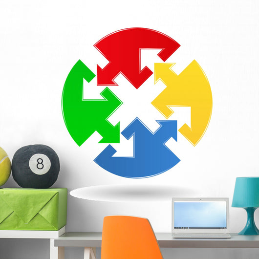 Vector puzzle circle with arrows Wall Decal