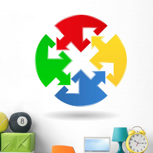 Vector puzzle circle with arrows Wall Decal