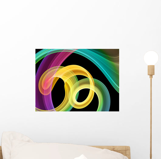 Bright Multicolored Swirls Wall Mural