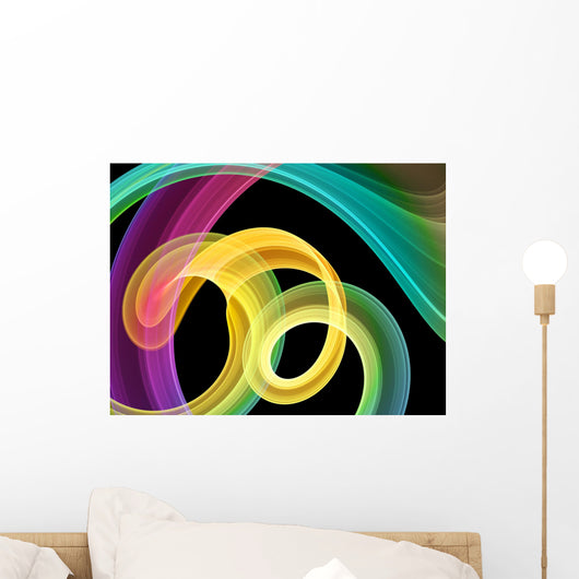 Bright Multicolored Swirls Wall Mural