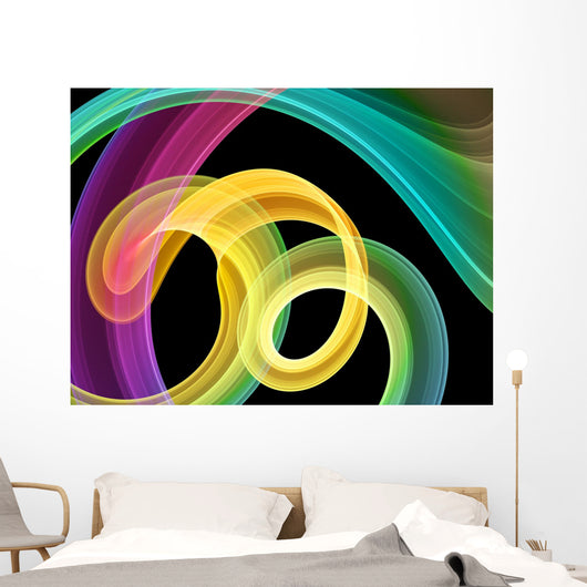Bright Multicolored Swirls Wall Mural