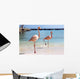 Flamingos on Beach Wall Mural