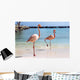 Flamingos on Beach Wall Mural