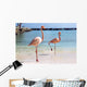 Flamingos on Beach Wall Mural