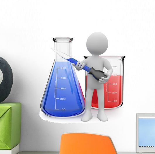 Chemist Posing with Test Wall Decal