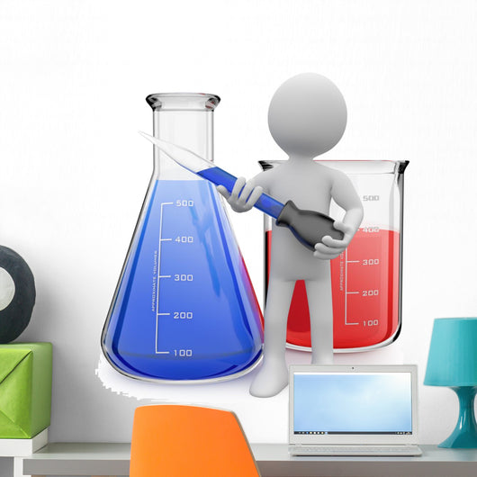 Chemist Posing with Test Wall Decal