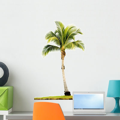Palm Tree Wall Decal shown on a wall