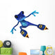 Rollerblading Blue Frog Wall Decal