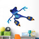 Rollerblading Blue Frog Wall Decal