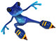 Rollerblading Blue Frog Wall Decal