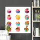 girly cartoon cupcakes Wall Decal
