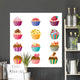 girly cartoon cupcakes Wall Decal