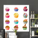 girly cartoon cupcakes Wall Decal