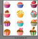 girly cartoon cupcakes Wall Decal
