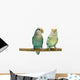 Pair Peach-faced Lovebirds Wall Decal