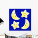 Star and moon stickers Wall Decal