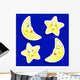 Star and moon stickers Wall Decal