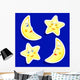 Star and moon stickers Wall Decal