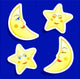 Star and moon stickers Wall Decal