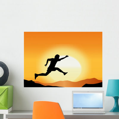Saut Homme Silhouette shown on a wall
