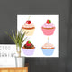 Cupcake Set Wall Decal Sticker Set