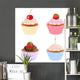 Cupcake Set Wall Decal Sticker Set