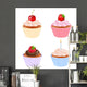 Cupcake Set Wall Decal Sticker Set