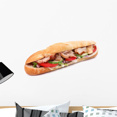 Gyros Baguette over White shown on a wall