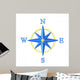 Blue Compass Wind Rose Wall Decal