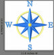 Blue Compass Wind Rose Wall Decal