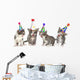 Birthday Song Singing Kittens on White Background Wall Decal