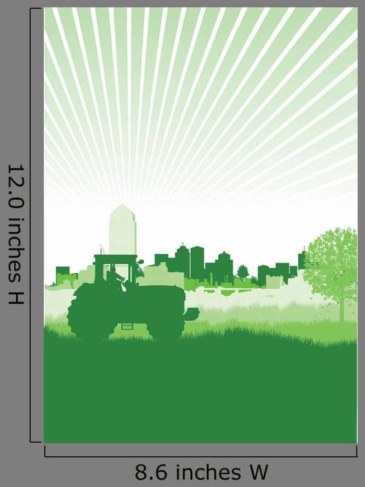 Tractor Field Front Cityscape