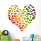 Rainbow heart of fruits and vegetables Wall Decal
