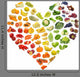 Rainbow heart of fruits and vegetables Wall Decal