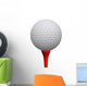 Golfball and Red Tee Wall Decal