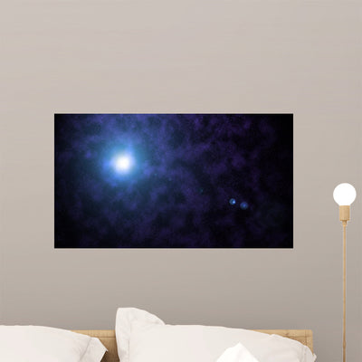 Space Wall Mural shown on a wall