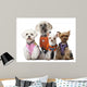 Dressed Dogs Front White Wall Decal
