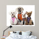 Dressed Dogs Front White Wall Decal